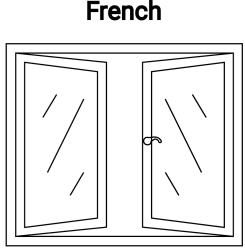 Wood French Door Illustration